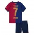 Maillot de foot Barcelona Ferran Torres #7 Domicile vêtements enfant 2024-25 Manches Courtes (+ pantalon court)